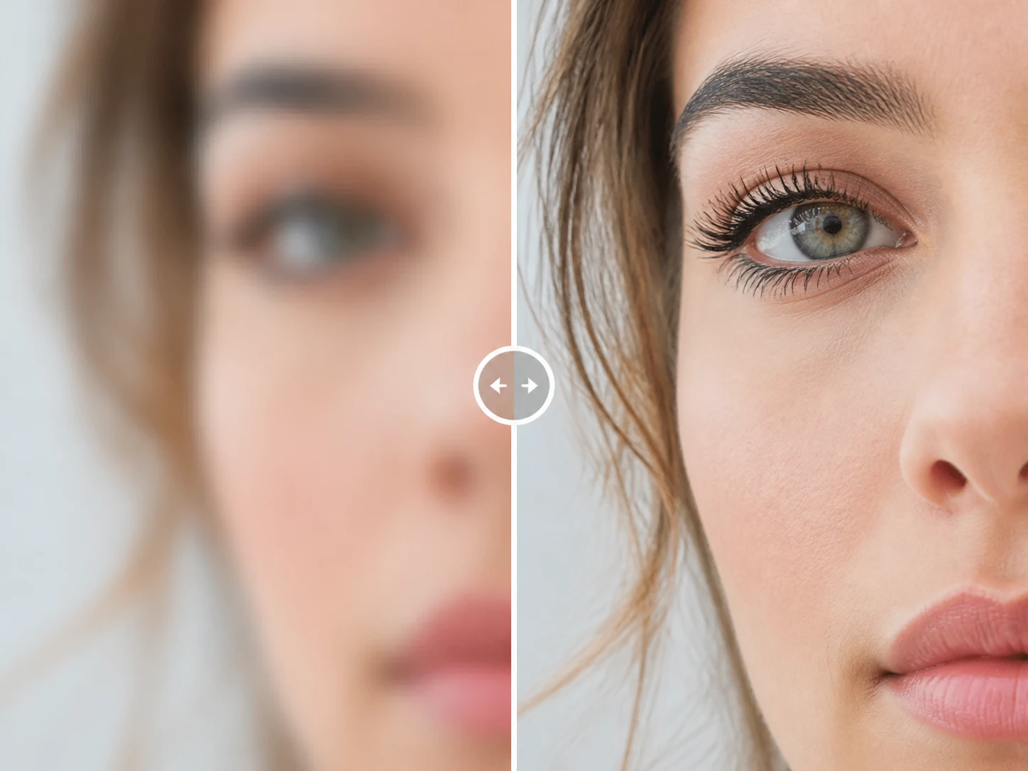 A handheld and misfocused face where feature edges sit blurred together in the file, being separated