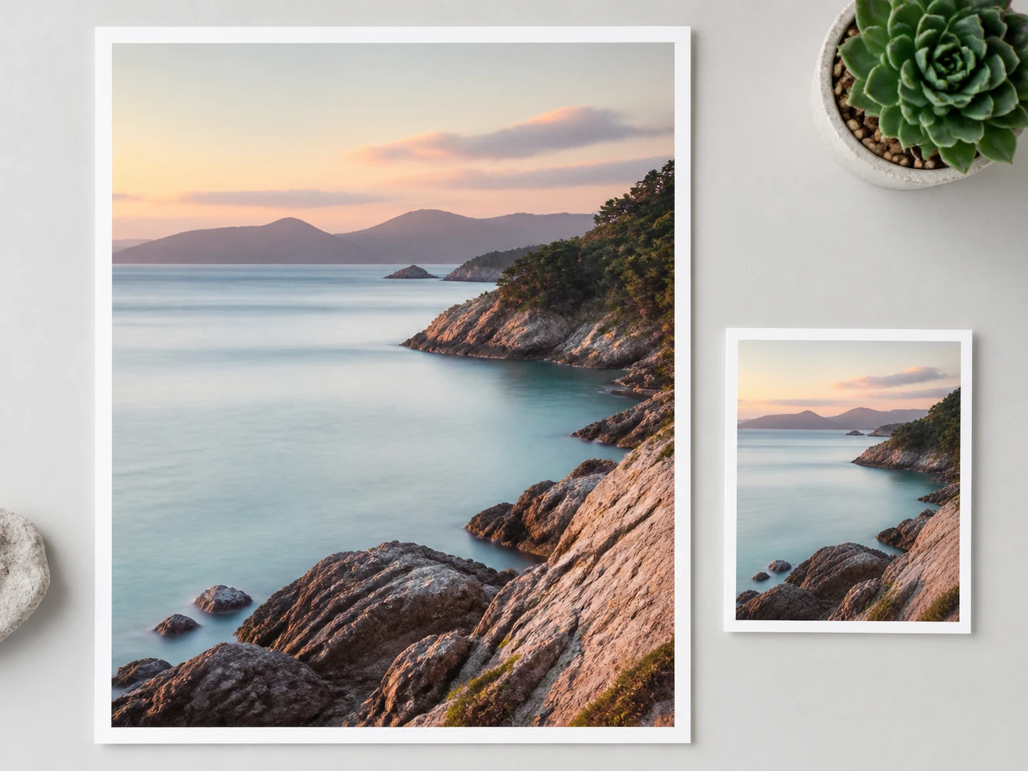 An enlarged product photo at print size with colors matching the original