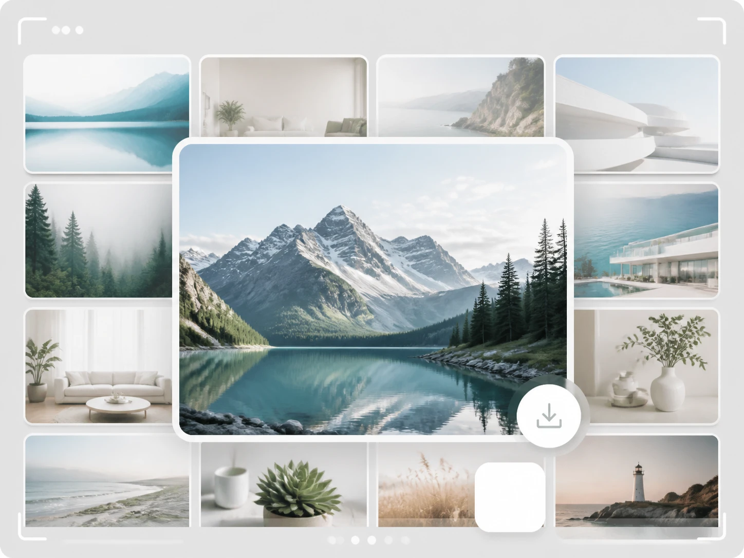 Enlarged photo saving to an account library with a no watermark badge