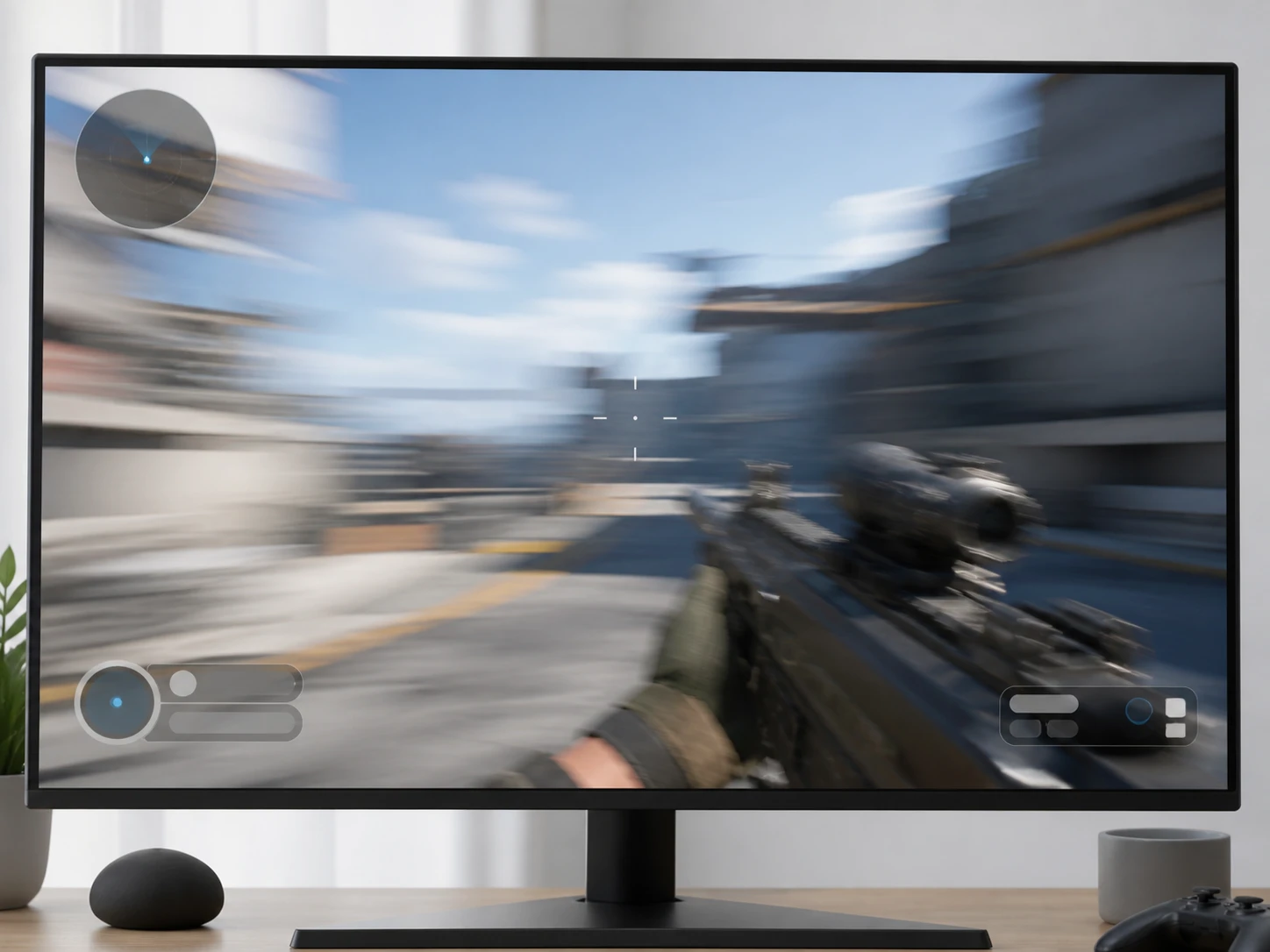 Gameplay recording paused on a camera whip during ai slow motion video work