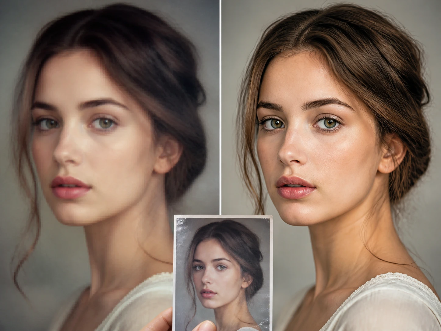 Full size portrait preview showing clearer eye edges, hair strands, and skin texture
