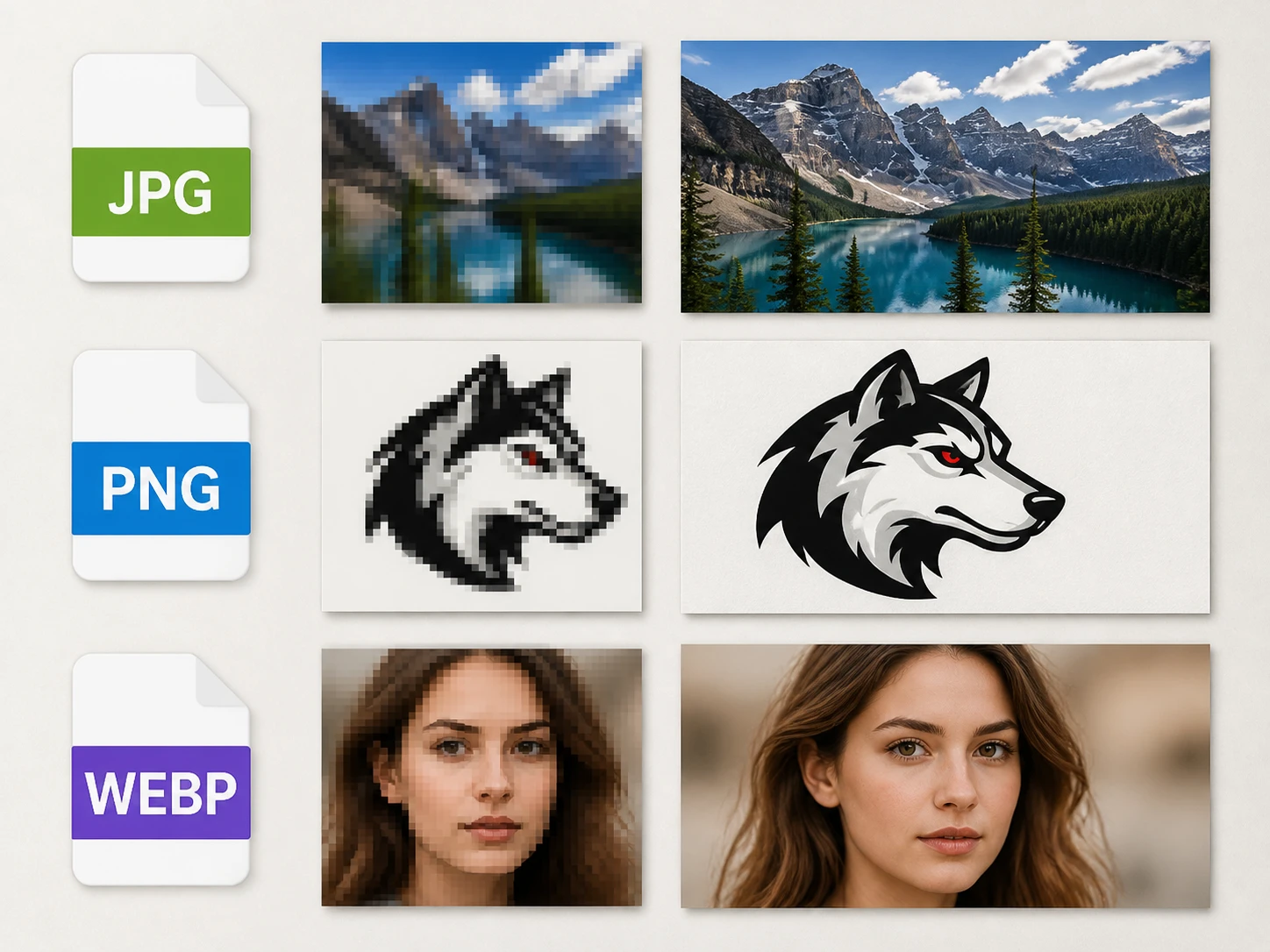 JPG PNG and WEBP graphic files uploaded for logo and thumbnail repair
