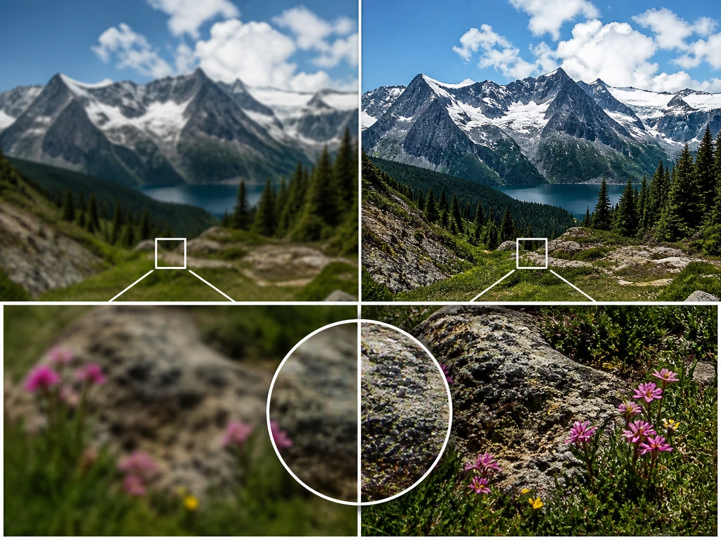 Result and original compared with the exact spot to inspect at full size