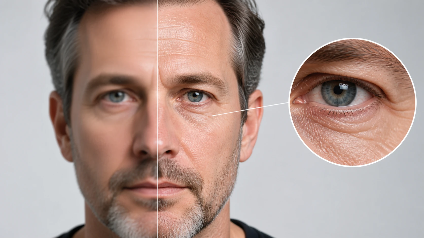 A portrait zoomed in on the face and skin texture checked at full size