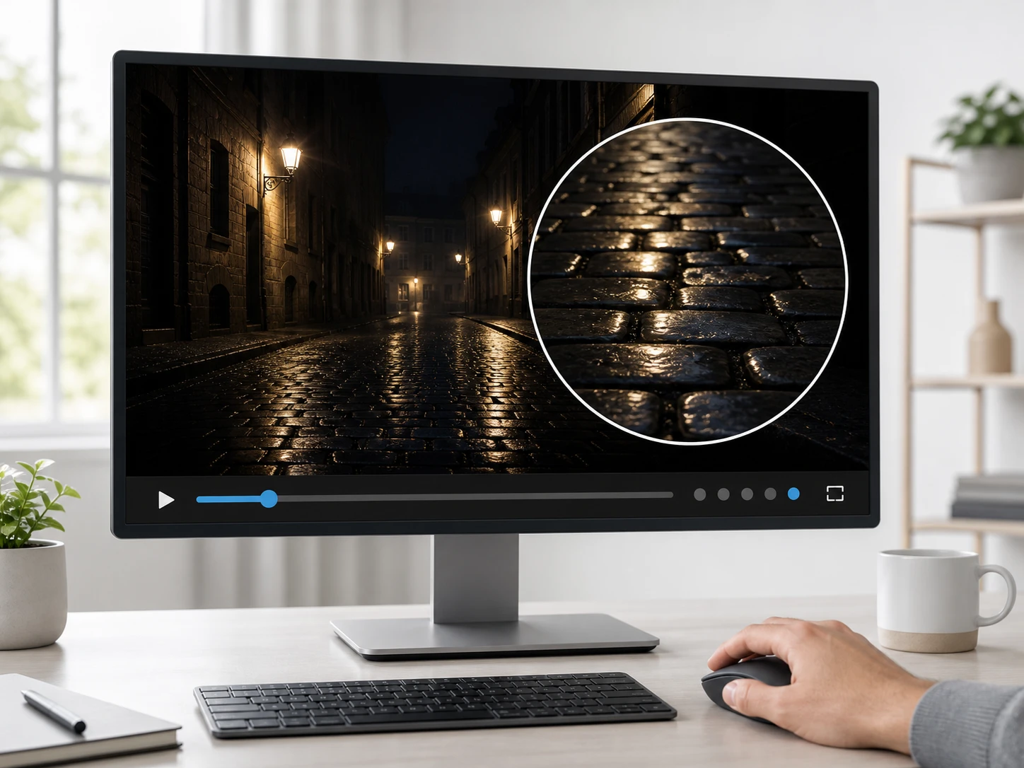 Playback checking speckles frame to frame and the darkest stretch of a denoised clip