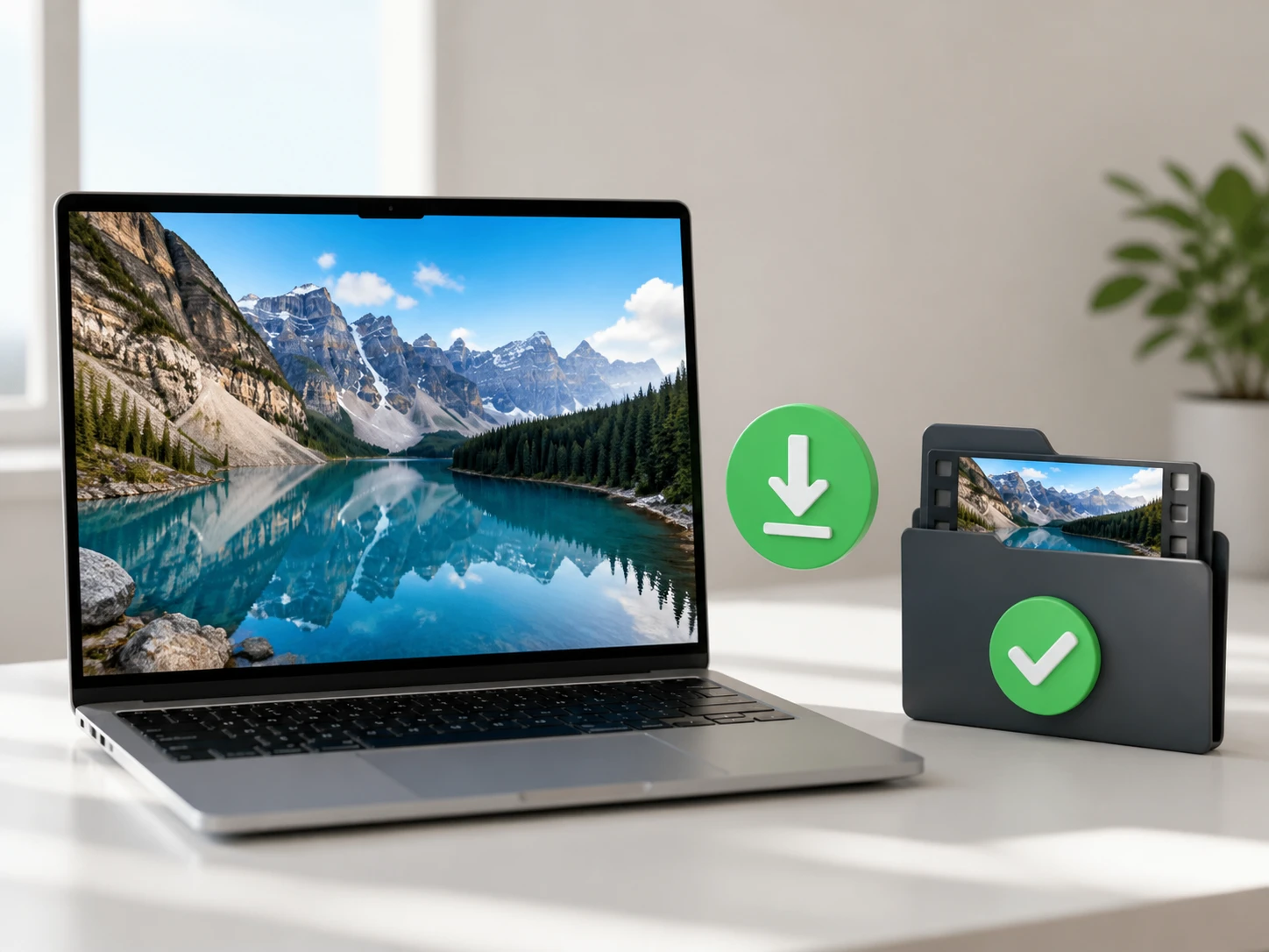 A finished 4K video file downloading without a watermark after a full size check